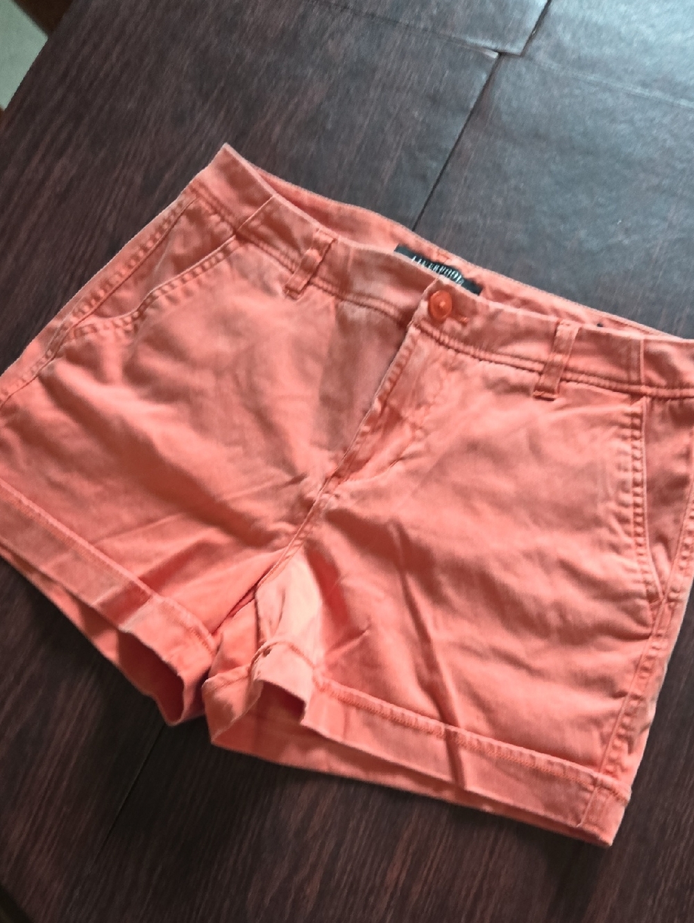 Liverpool LA Light Orange/Coral Mod-Waist Cotton Stretch Shorts